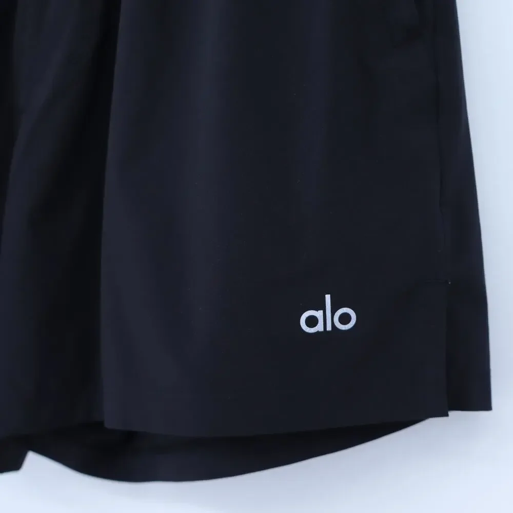 Alo Yoga Stride Shorts Black Anthracite Linerless Pull On Active Women's S